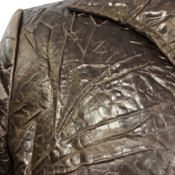 Lafayette148 New York Women's Brown Crinkle Blazer - Picture 3 of 6